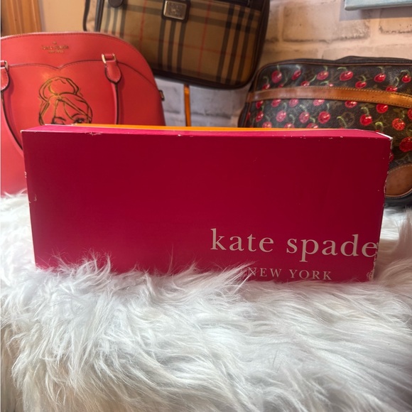 kate spade red and pink satin bow flats - Picture 2 of 7